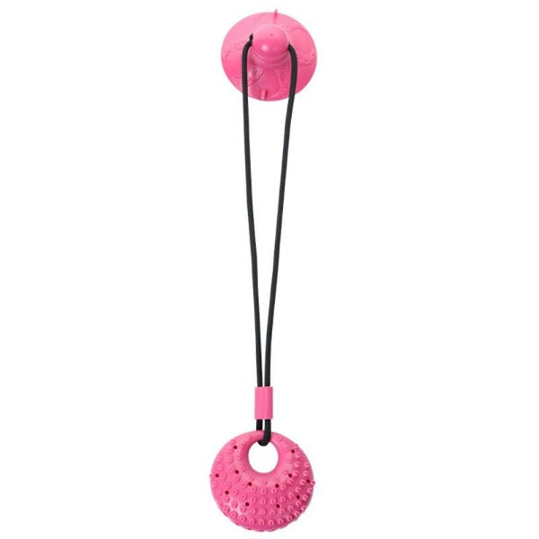 Dog tug toy suction cup variant pink - New Forest Pets.