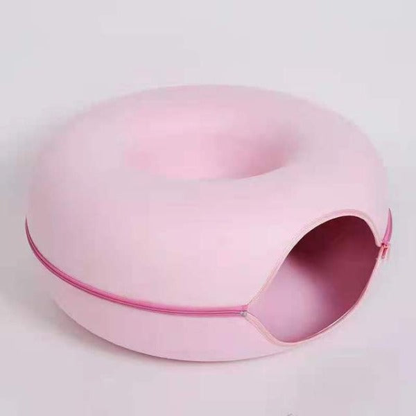 Image showing colour variant pink of the donut cat tunnel - New Forest Pets.