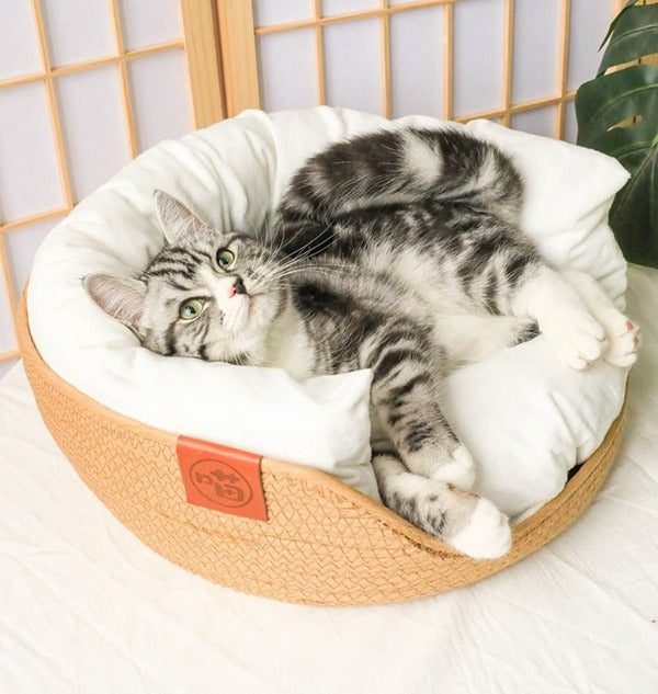 your cat will enjoy there own Personal space with the weaved cat bed - New Forest Pets.