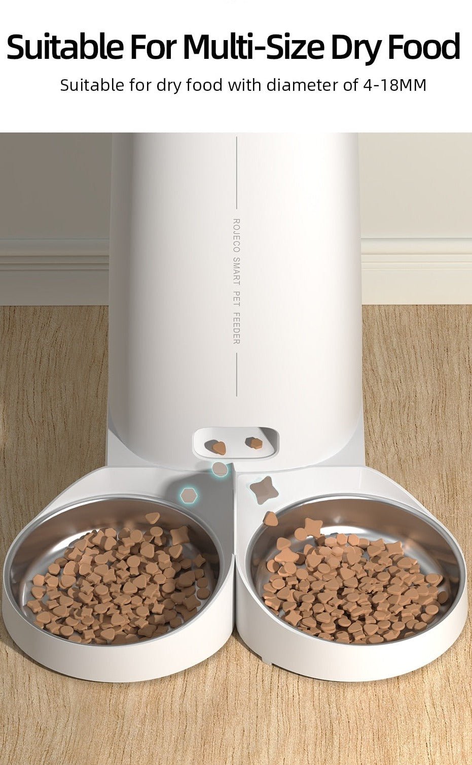 ROJECO WiFi AUTOMATIC FEEDER DOUBLE BOWL - New Forest Pets