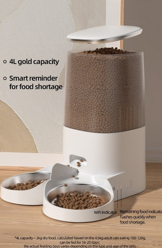 ROJECO WiFi AUTOMATIC FEEDER DOUBLE BOWL - New Forest Pets