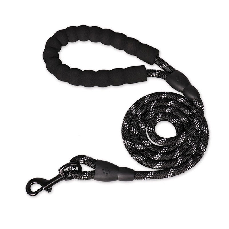 STRONG NYLON DOG LEAD BLACK 150/200/300CM - New Forest Pets