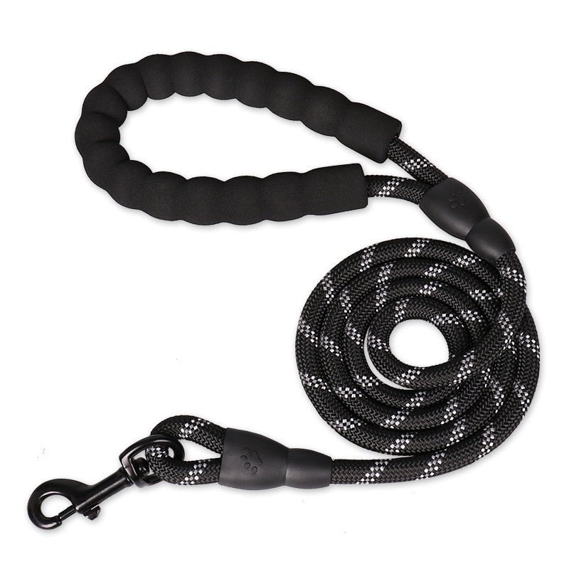 STRONG NYLON DOG LEAD BLACK 150/200/300CM - New Forest Pets